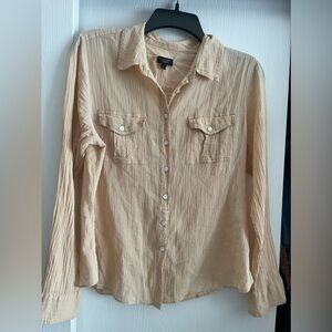 TALBOTS button up for women petite 10p beige